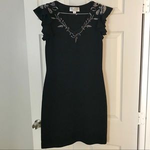 Black Mini Embroidered Dress